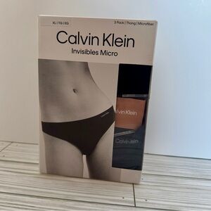 NWT- CALVIN KLEIN 3 Pack invisibles micro thongs, XL